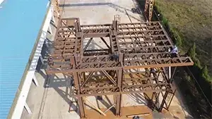 Assemblage d'essai de la structure métallique pour un projet de station de chargement de matériaux en Afrique du Sud
