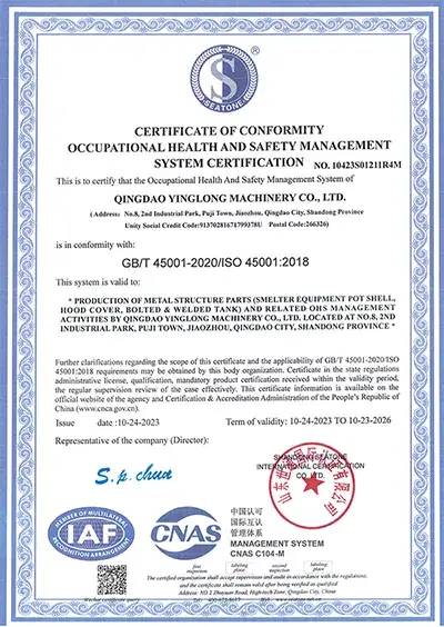 Certification ISO 45001:2018 