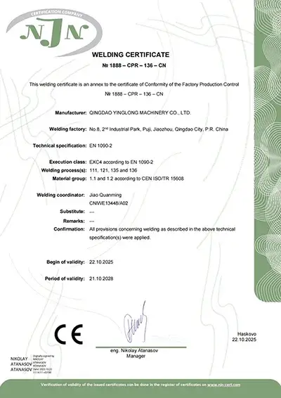 Certification EN-1090-2 
